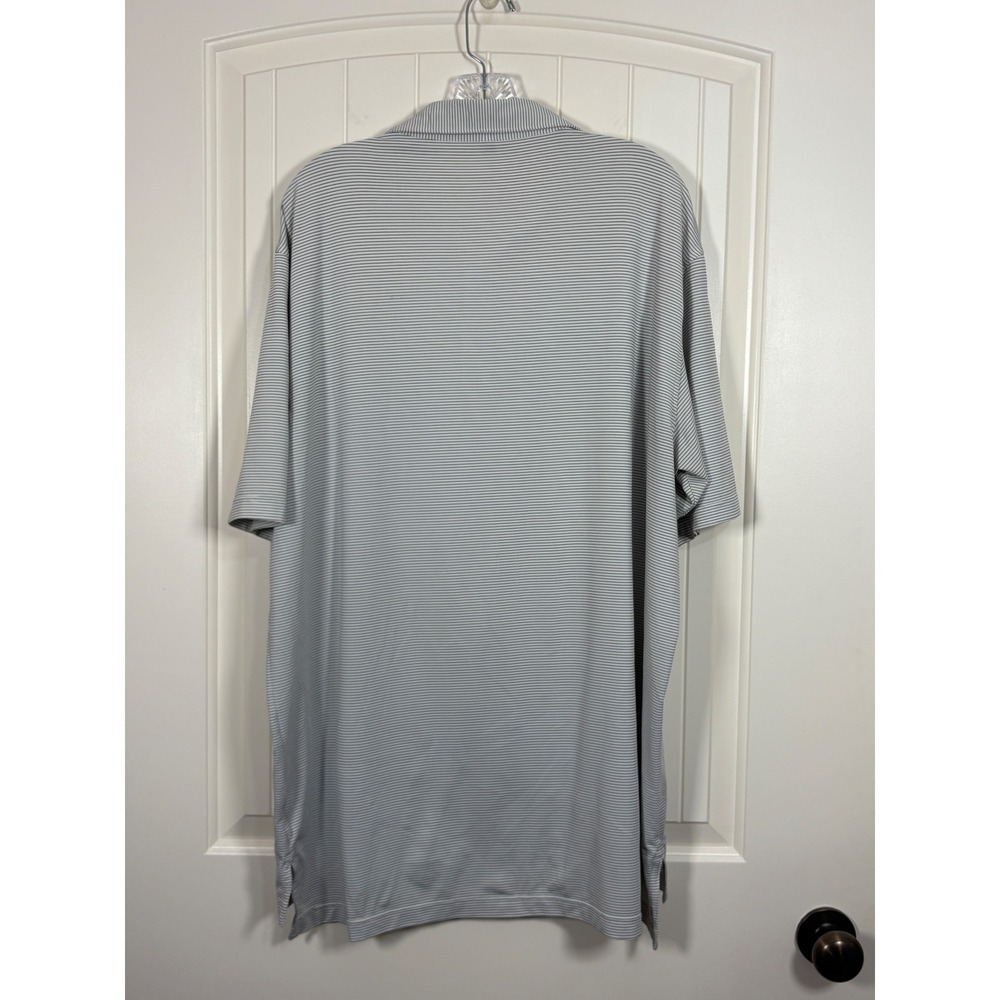 Peter Millar Summer Comfort White Black Striped Short Sleeve Golf Polo Shirt XL - Picture 9 of 14